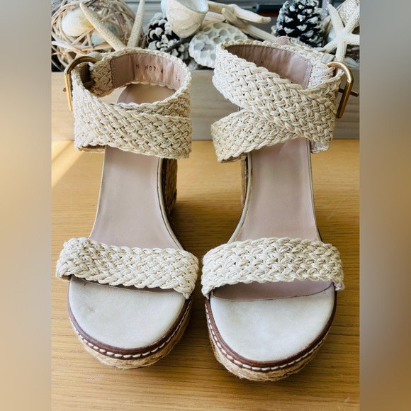 STUART WEITZMAN JUTE WEDGE SANDALS SIZE 9M - Picture 3 of 16